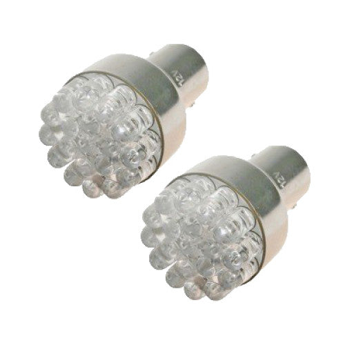 SET bec 1 faza BA15S 12 LED 12V lumina galbena COD: 1156