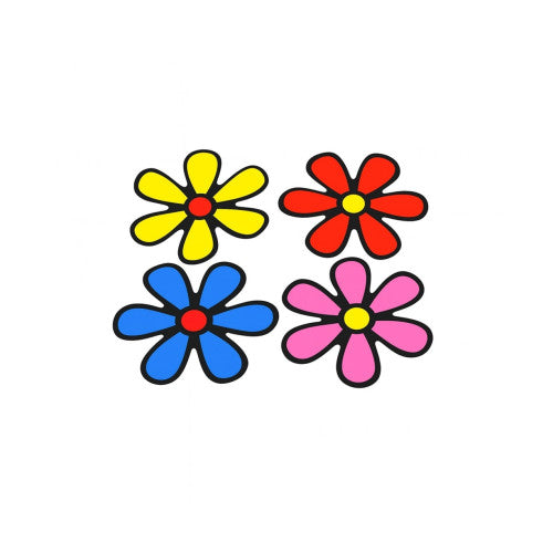Set 10 abtibilduri Floricele auto 8cm in culori rosu albastru galben roz decorativ Cod: TZ-004