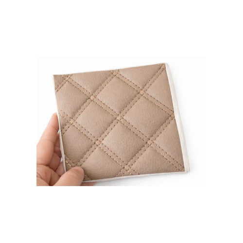 Material imitatie piele matlasata model romb bej cusatura bej tapiterie auto 1.5 x 1 m Cod: Y01BB
