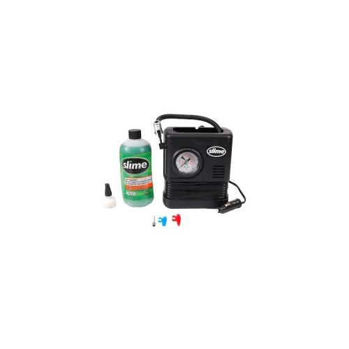 Kit pentru pană cu soluție de reparație anvelope Slime și Compresor 473ml Cod: 1500282