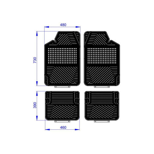 Covorase auto universale cauciuc tip tavita grupa B interior fata spate decupabile set 4 piese Cod: KA6047