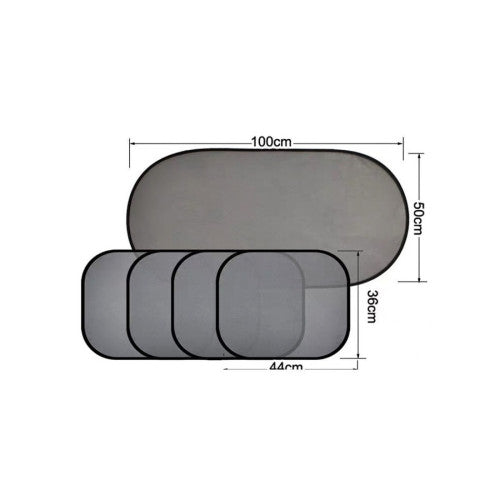 Perdele auto universale 5 bucati protectie soare si intimitate 44x36 cm 100x50 cm Cod: 3912
