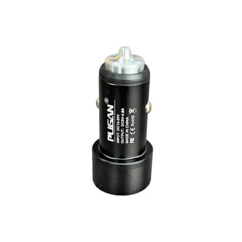 Incarcator auto cu cablu 3 in 1 25W 4.8A 2 porturi USB Fast Charge negru 1.20 m 12V 24V Cod: PG-283
