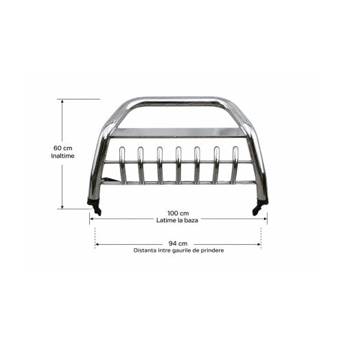 Bullbar fata inox universal pentru SUV 100 cm Cod: D0401S3