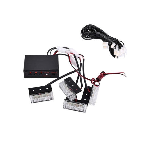 Stroboscoape LED auto 12V cu modul de comanda diverse culori set 4 bucati Cod: 5335-4