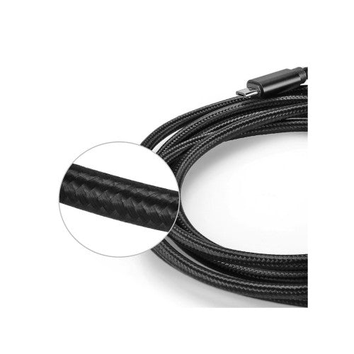 Cablu incarcare USB-A la Micro USB 90 cm ramforsat textil negru Cod: S6