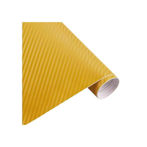 Folie carbon 3D galbena pentru colantare auto 1.27m x 28m