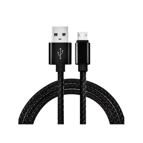 Cablu incarcare USB-A la Micro USB 90 cm ramforsat textil negru Cod: S6
