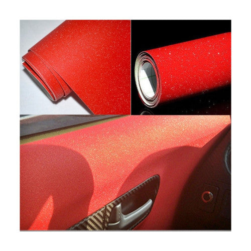 Folie auto cu efect sclipici rosu pentru colantare cu tehnologie anti-bule 1m x 1.5m Cod: SD01