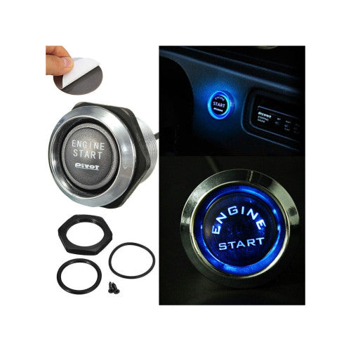 Kit buton pornire motor autoturism cu iluminare  12V Cod: ES02