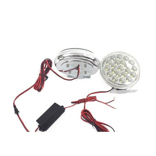 Lumini de zi LED DRL rotunde 6000K 20 LED-uri Ø118mm E4 2 bucati