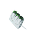 Incarcator auto cu 3 prize bricheta si 2xUSB-A 2.1A 12–24V alb Cod: 5011