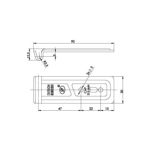 Contraplaca metalica pentru inchizator 315 kg remorca oblon sau usa Cod: Z-06